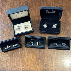 Men’s Brand New Cuff Links Aldo, Da Vinci, RBM collection Lot of 5 Bundle NWB